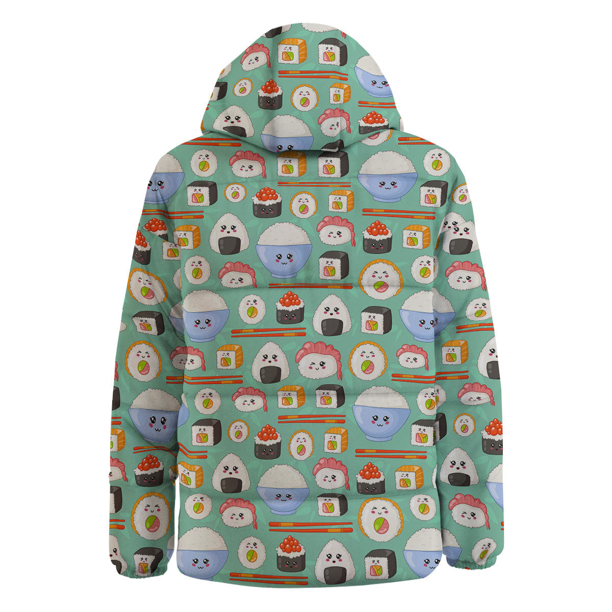 Food Japanese Print Pattern Down Jacket-grizzshop