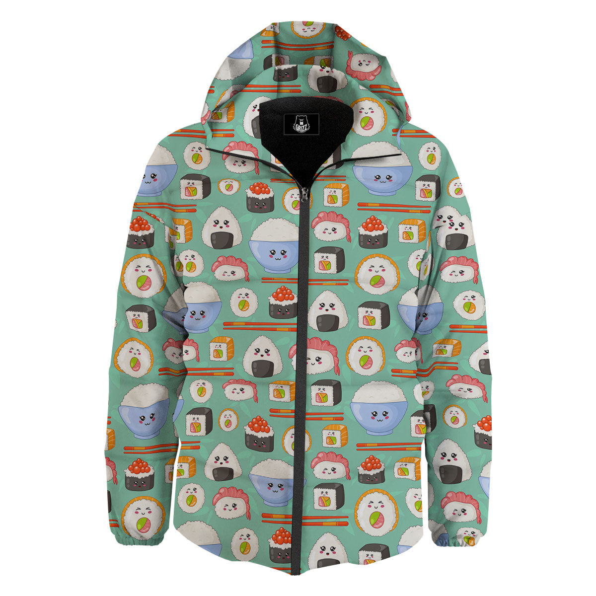 Food Japanese Print Pattern Down Jacket-grizzshop