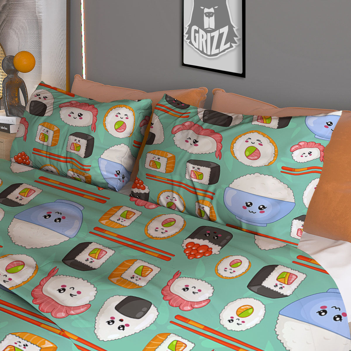Food Japanese Print Pattern Duvet Cover Bedding Set