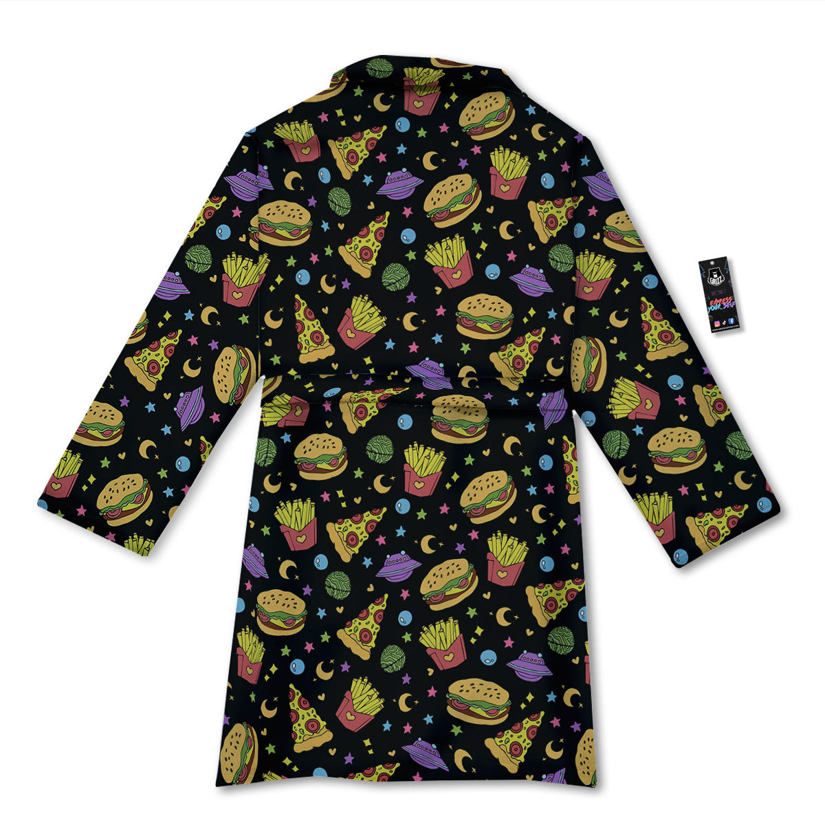 Food Planets Print Pattern Bathrobe-grizzshop
