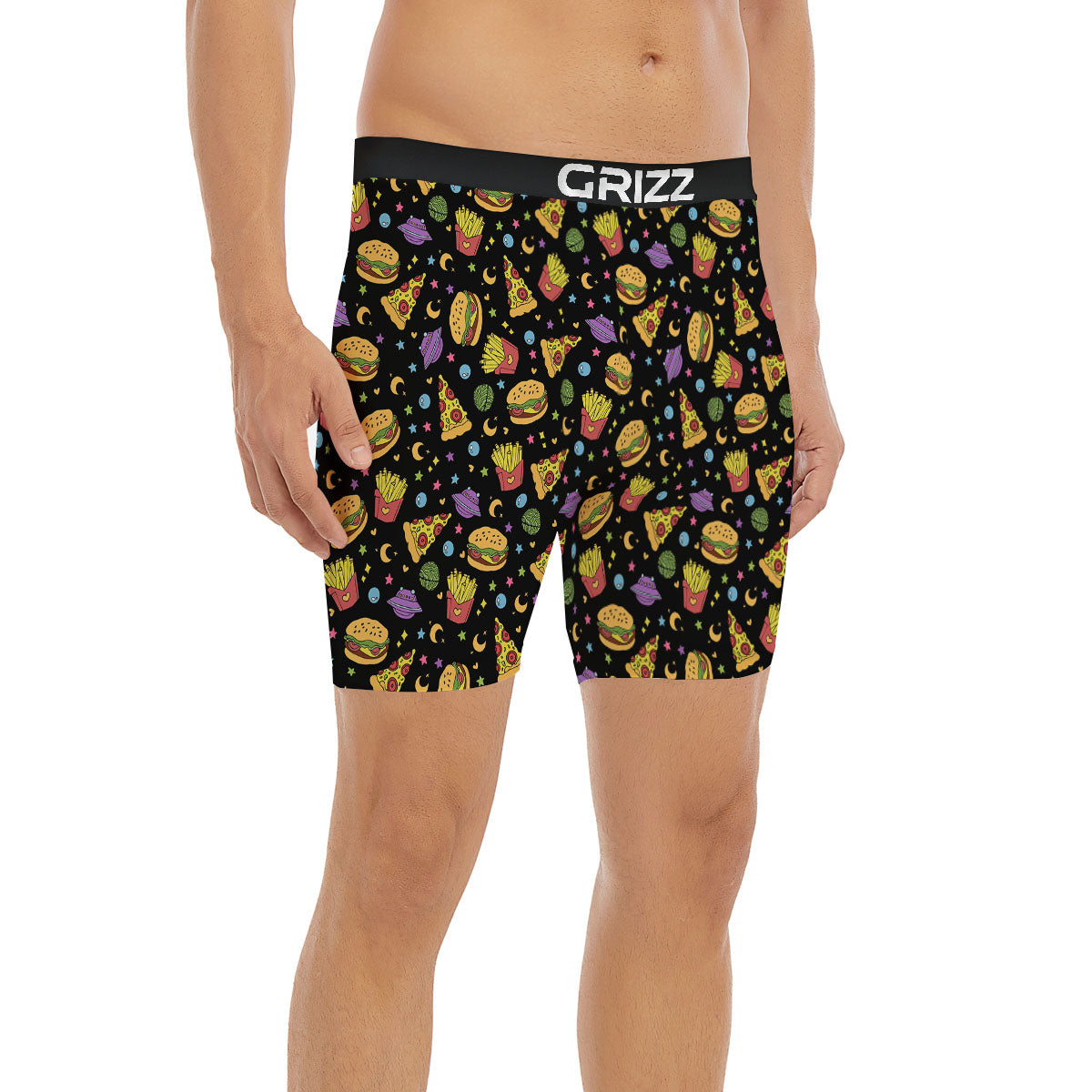Food Planets Print Pattern Boxer Briefs-grizzshop