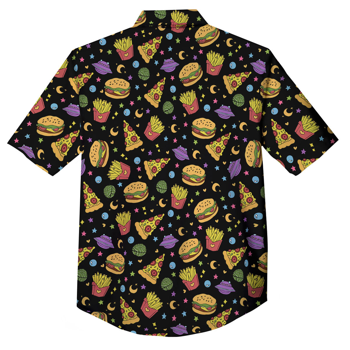 Food Planets Print Pattern Button Up Shirt-grizzshop