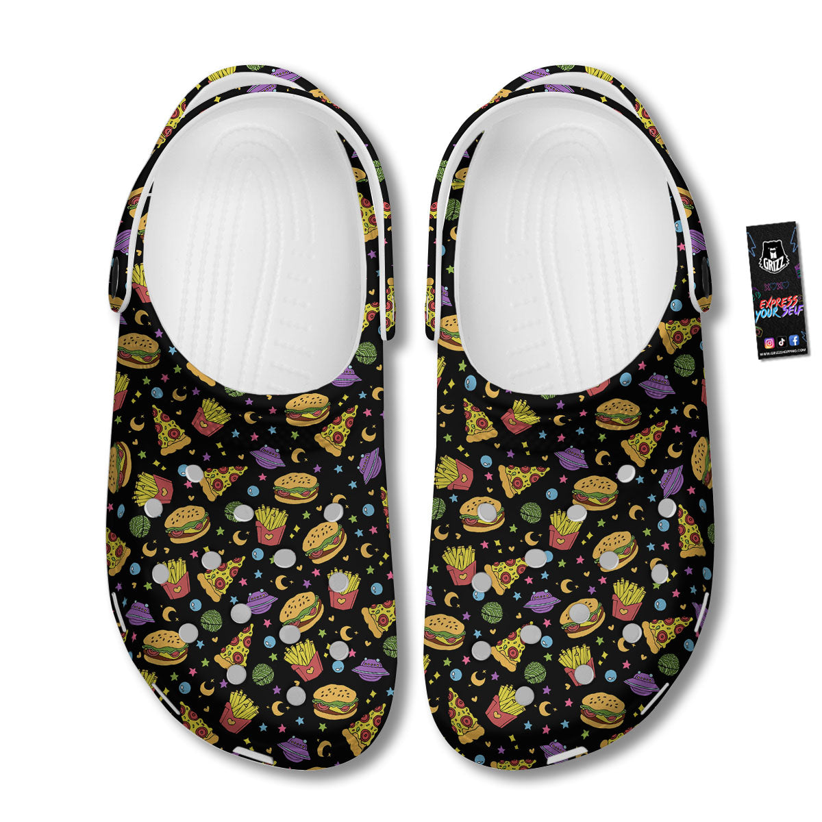 Food Planets Print Pattern Clog-grizzshop