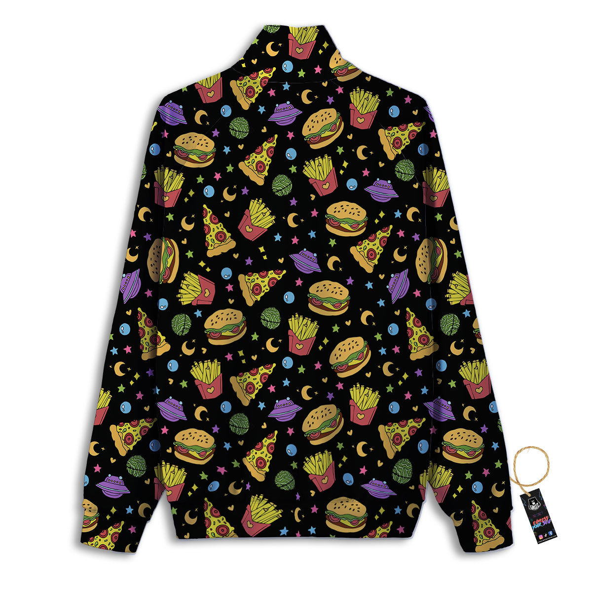 Food Planets Print Pattern Track Jacket-grizzshop