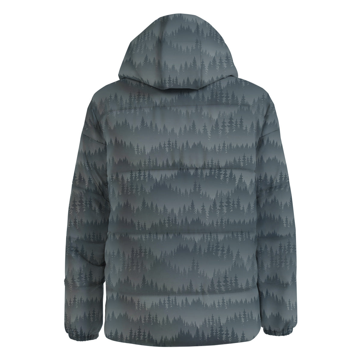 Forest And Mist Print Pattern Down Jacket-grizzshop