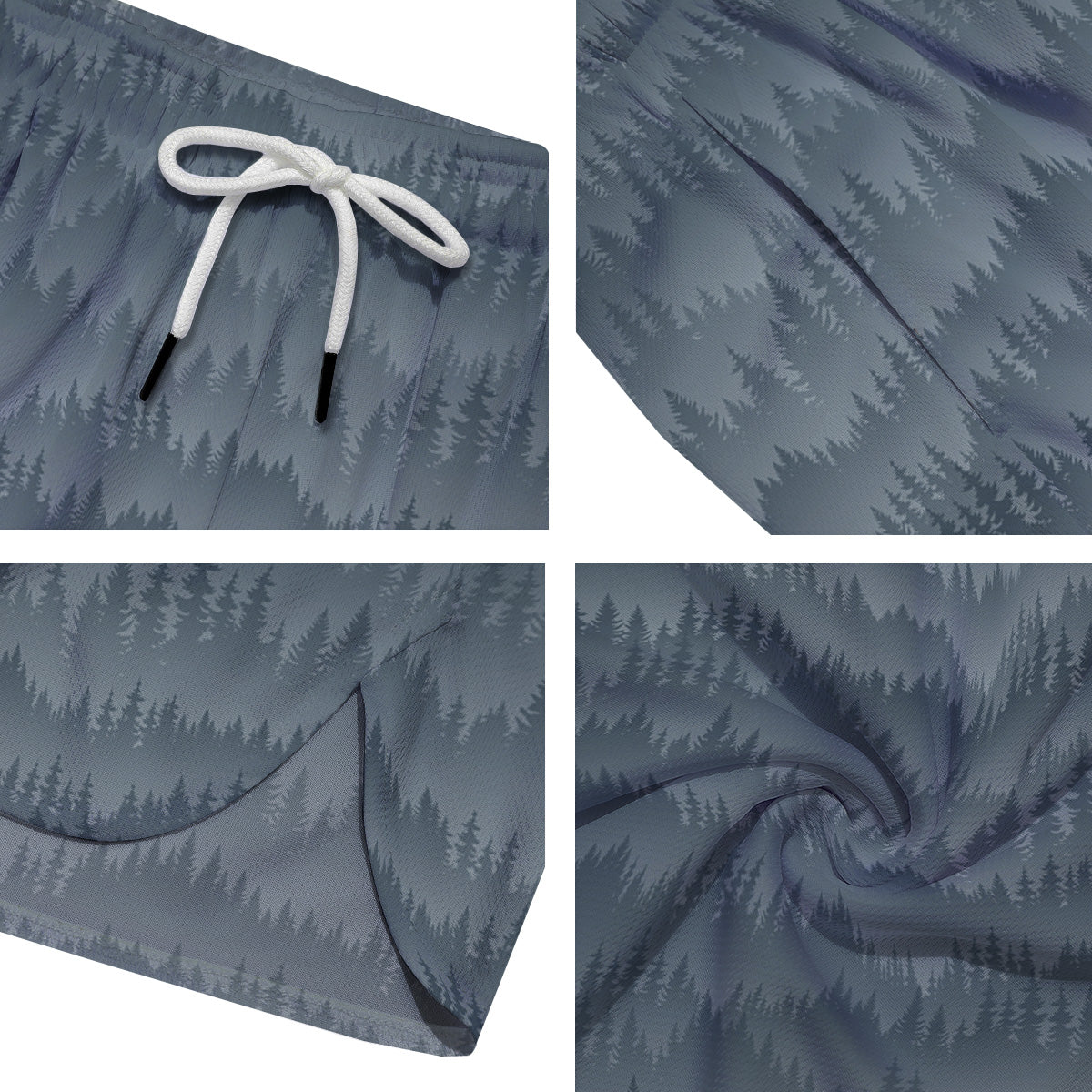 Forest And Mist Print Pattern Men's Running Shorts-grizzshop