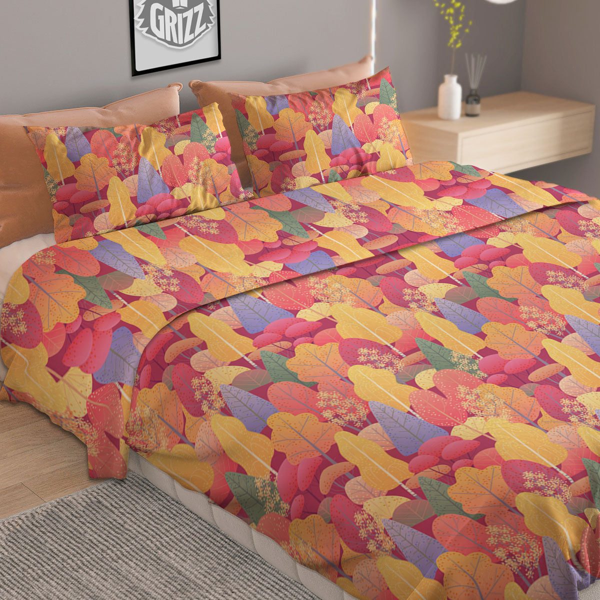 Forest Autumn Print Duvet Cover Bedding Set