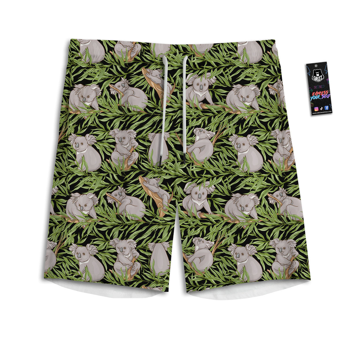 Forest Koala Print Pattern Men's Athletic Shorts