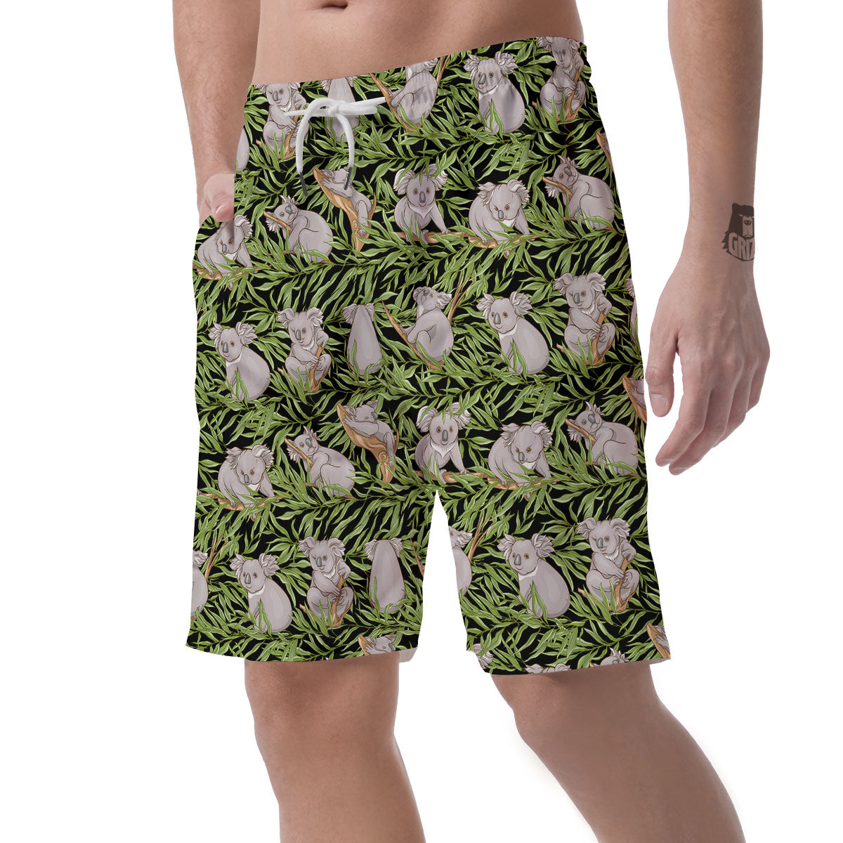 Forest Koala Print Pattern Men's Shorts-grizzshop