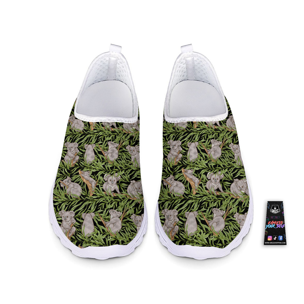 Forest Koala Print Pattern Nurse Shoes-grizzshop