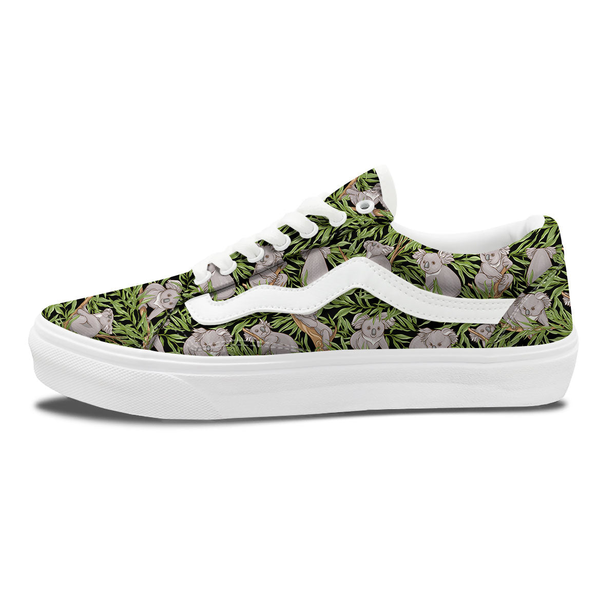 Forest Koala Print Pattern Skate Shoes-grizzshop