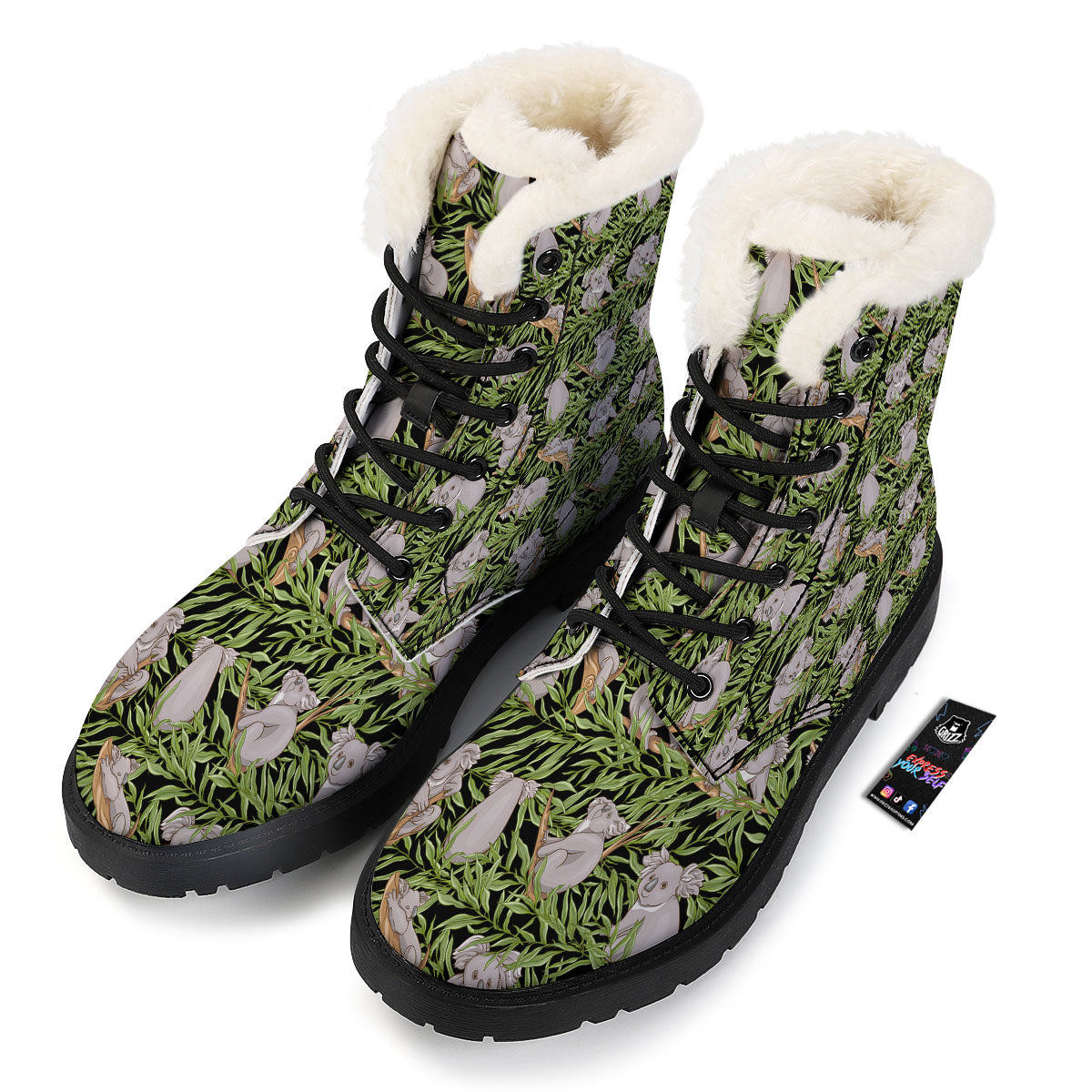 Forest Koala Print Pattern Winter Boots-grizzshop