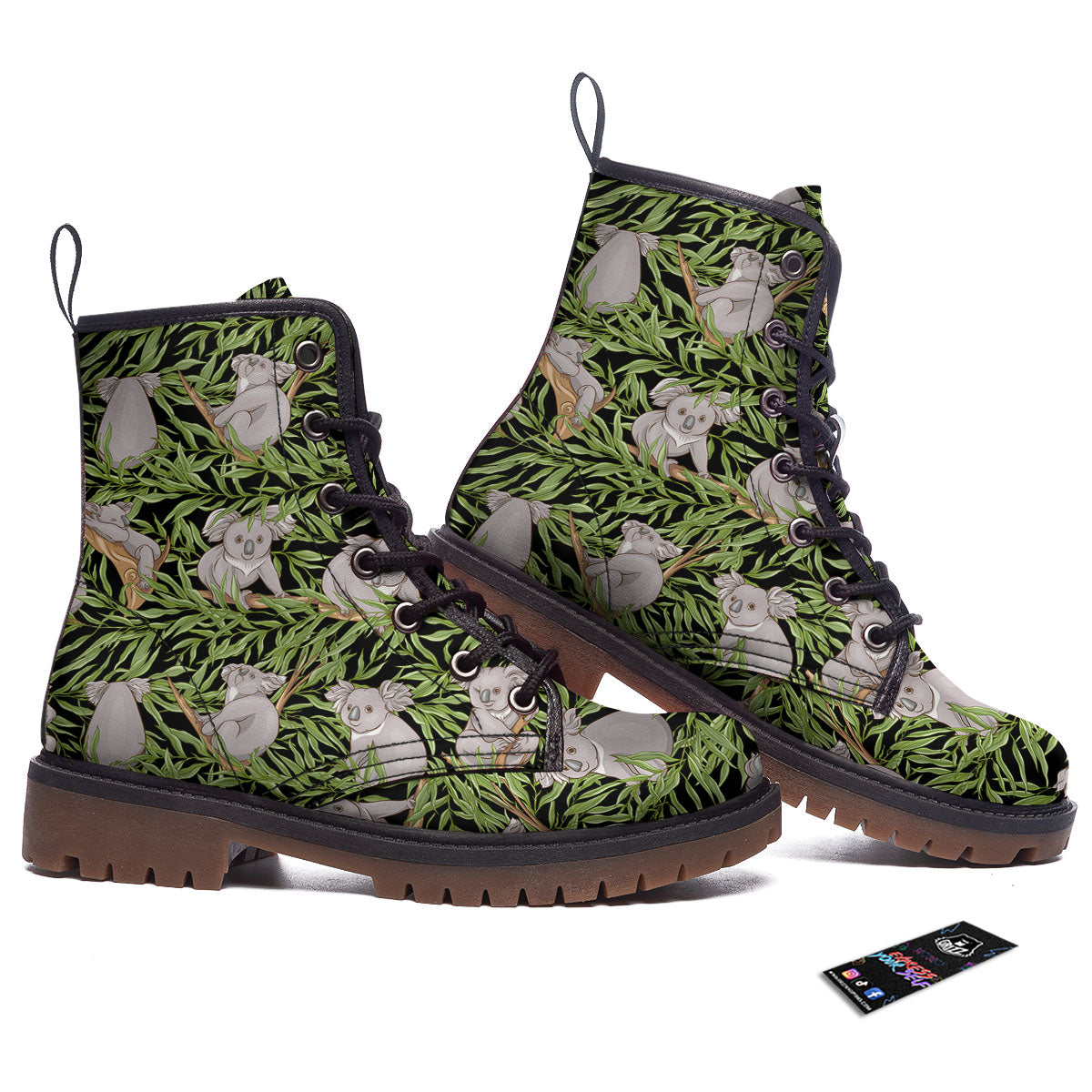 Forest Koala Print Pattern Work Boots-grizzshop
