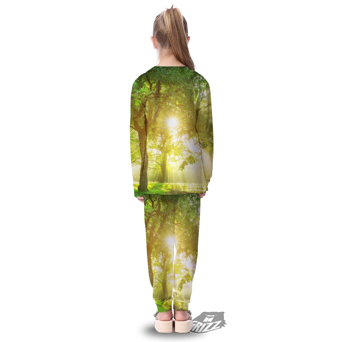 Forest Sunrise Print Kid's Pajamas-grizzshop