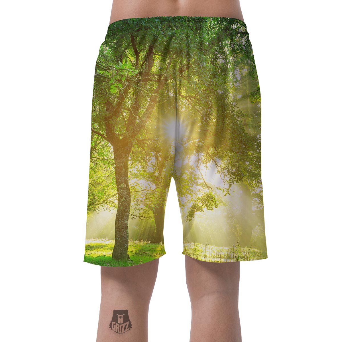 Forest Sunrise Print Men's Shorts-grizzshop