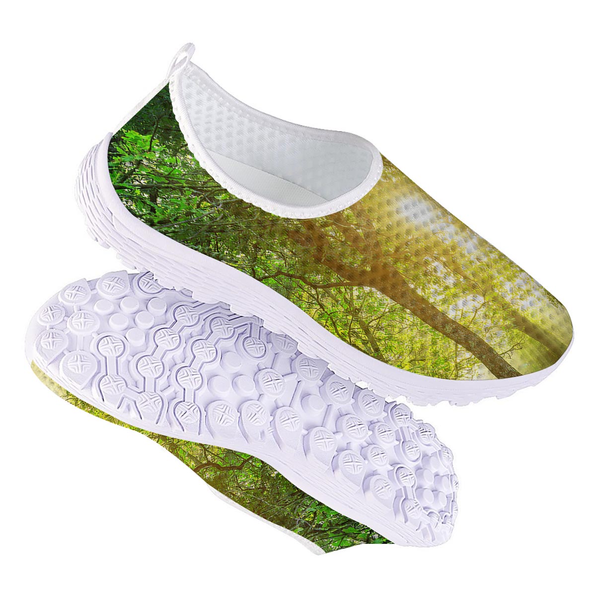 Forest Sunrise Print Nurse Shoes-grizzshop