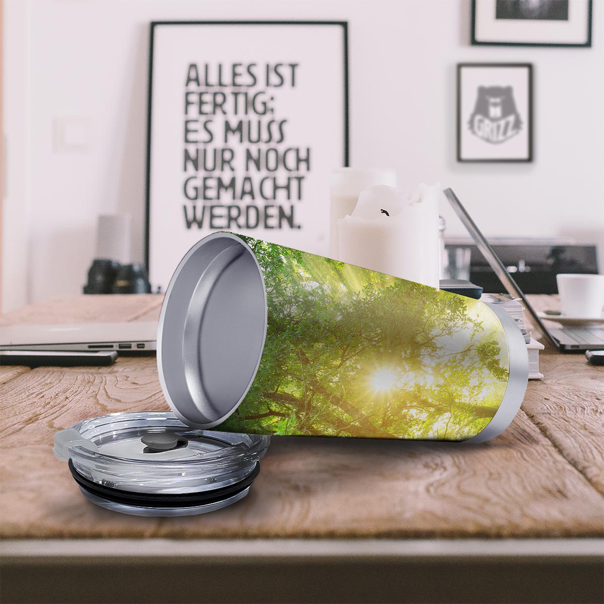 Forest Sunrise Print Tumbler-grizzshop
