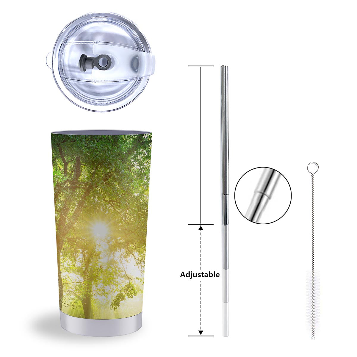 Forest Sunrise Print Tumbler-grizzshop