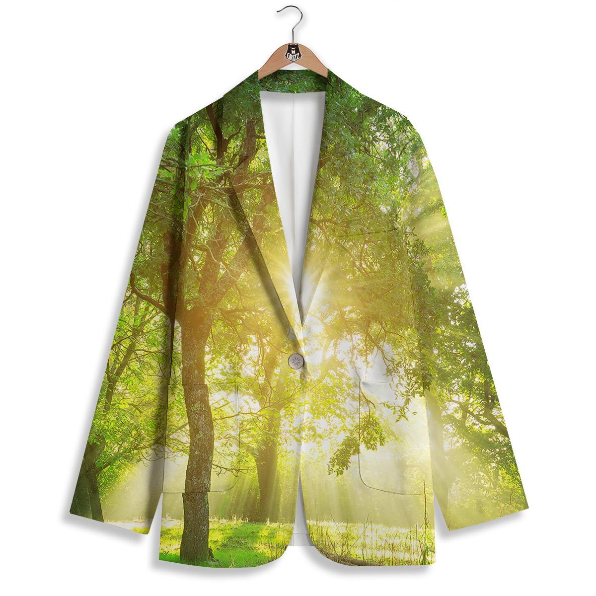 Forest Sunrise Print Women's Blazer-grizzshop