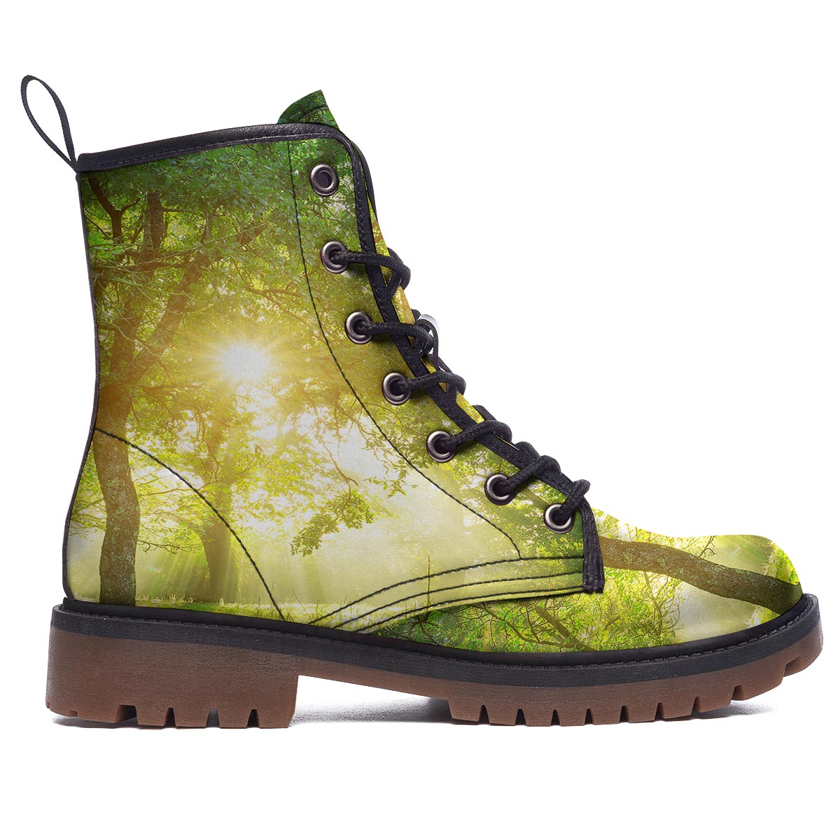 Forest Sunrise Print Work Boots-grizzshop