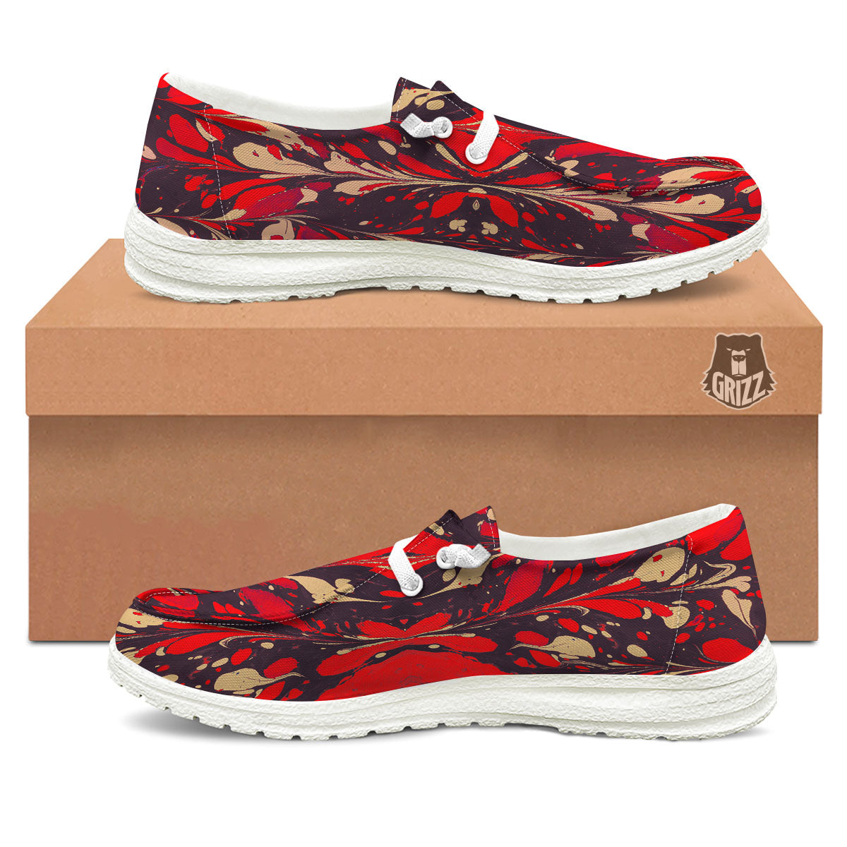 Formed Psychedelic Print Pattern Black Loafers-grizzshop