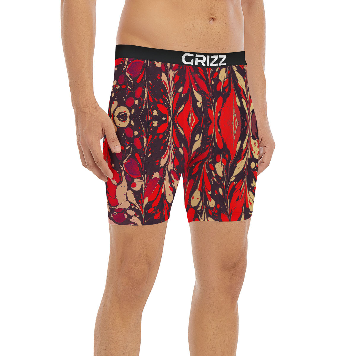 Formed Psychedelic Print Pattern Boxer Briefs-grizzshop