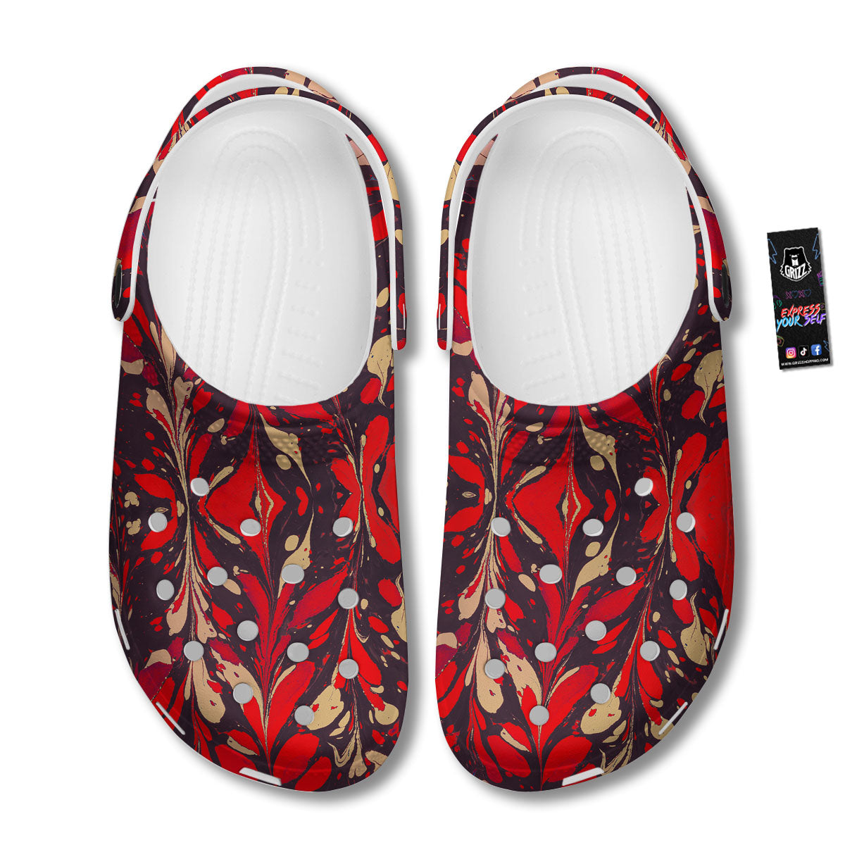 Formed Psychedelic Print Pattern Clog-grizzshop
