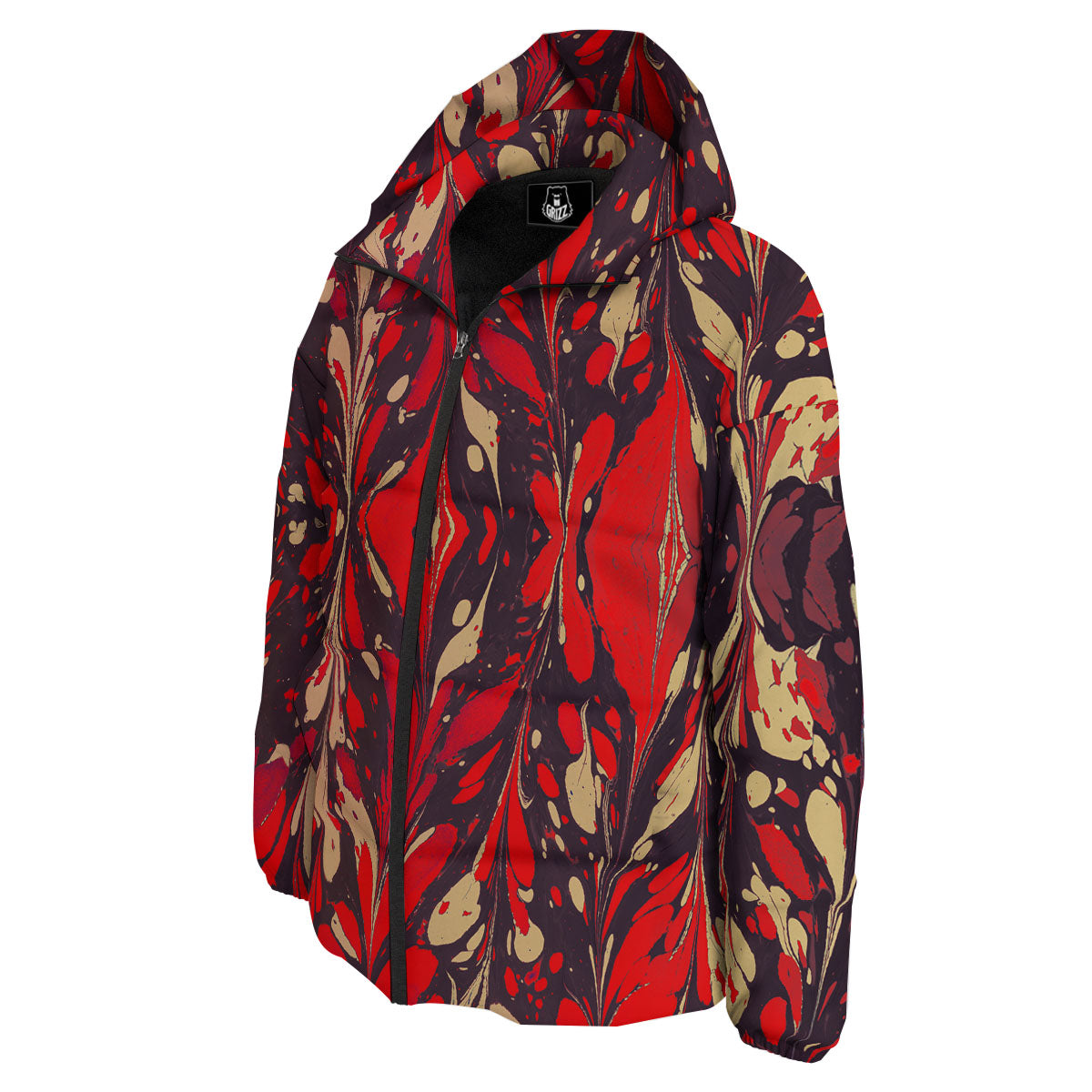 Formed Psychedelic Print Pattern Down Jacket-grizzshop