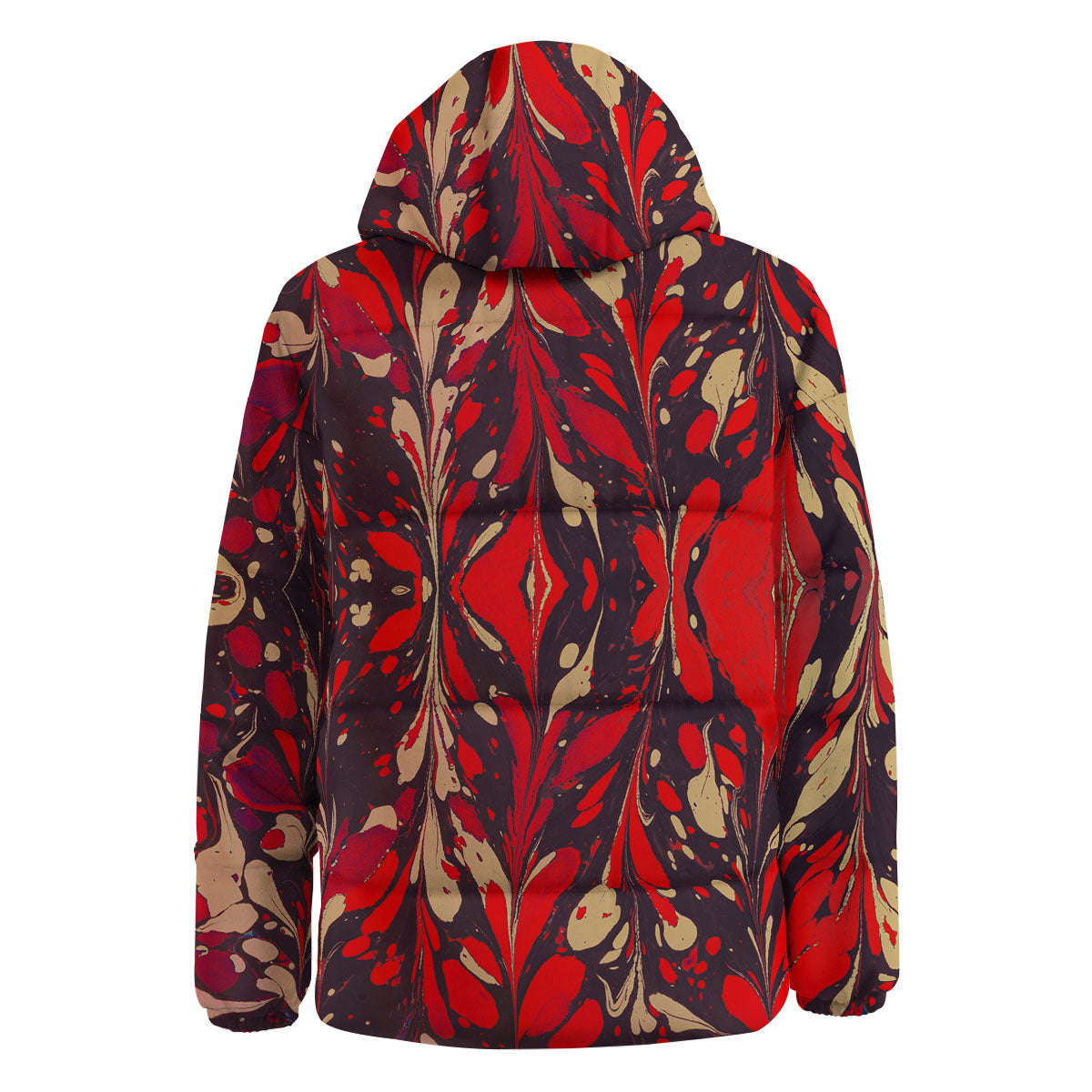 Formed Psychedelic Print Pattern Down Jacket-grizzshop