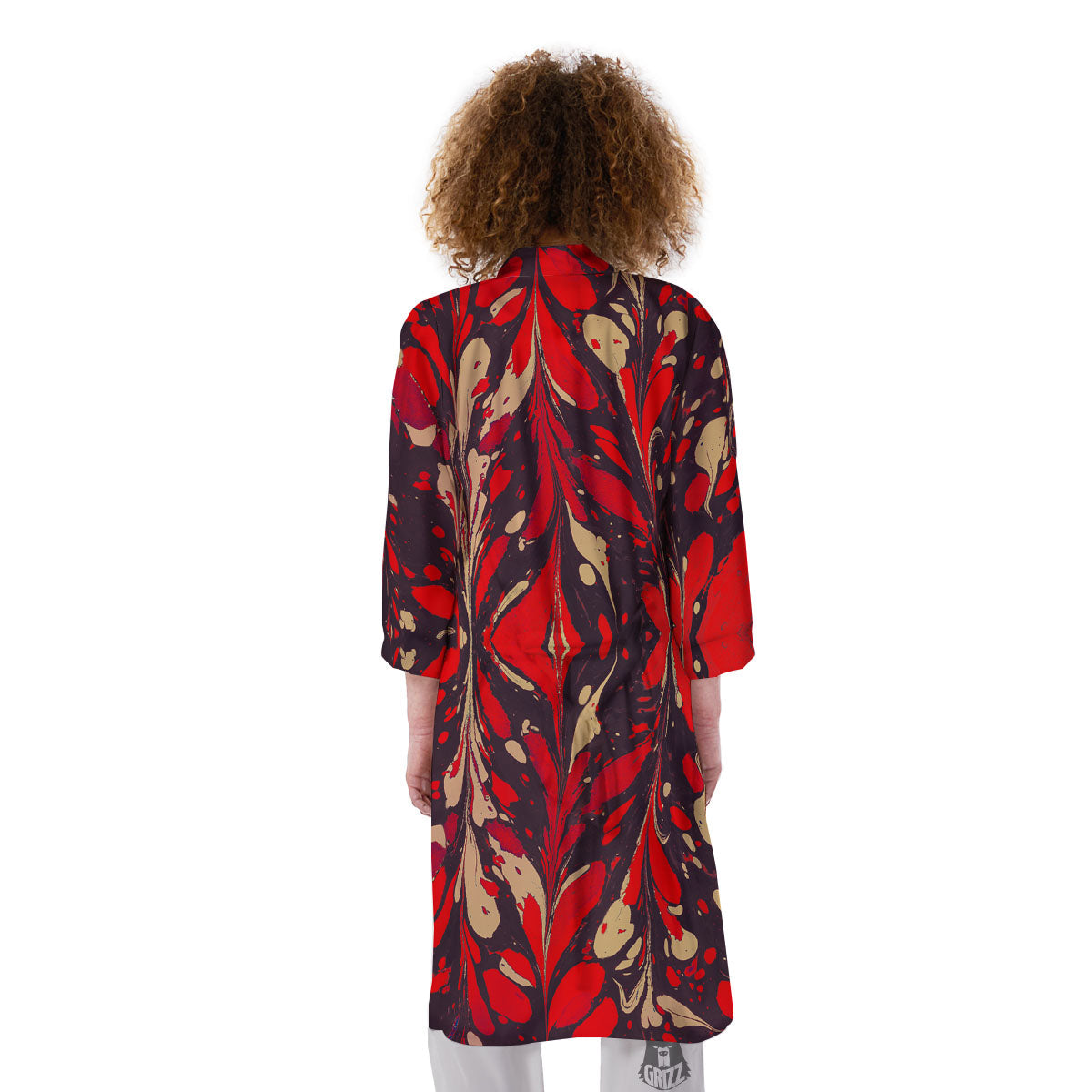 Formed Psychedelic Print Pattern Kimono-grizzshop