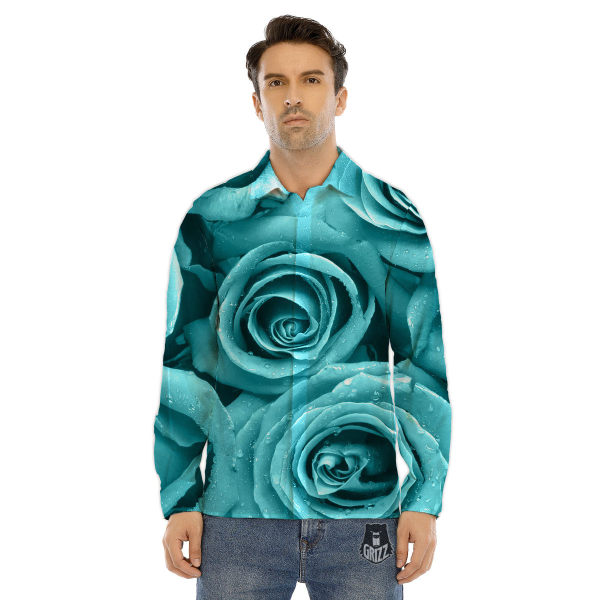 Formed Psychedelic Print Pattern Men's Dress Shirts-grizzshop