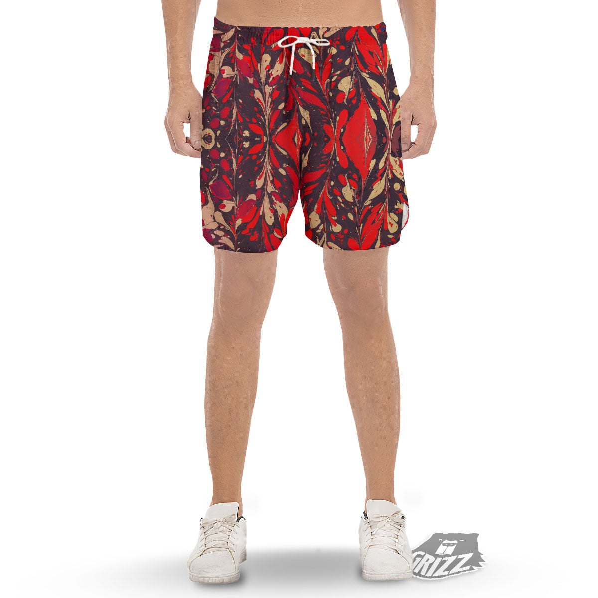 Formed Psychedelic Print Pattern Men's Gym Shorts-grizzshop