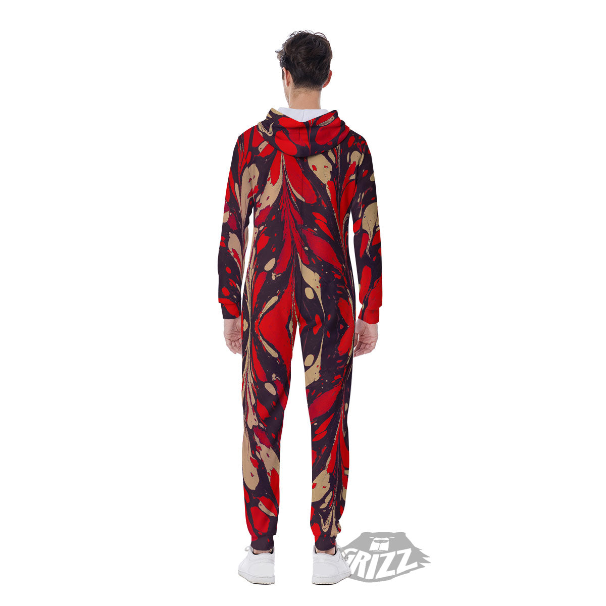 Formed Psychedelic Print Pattern Men's Jumpsuit-grizzshop