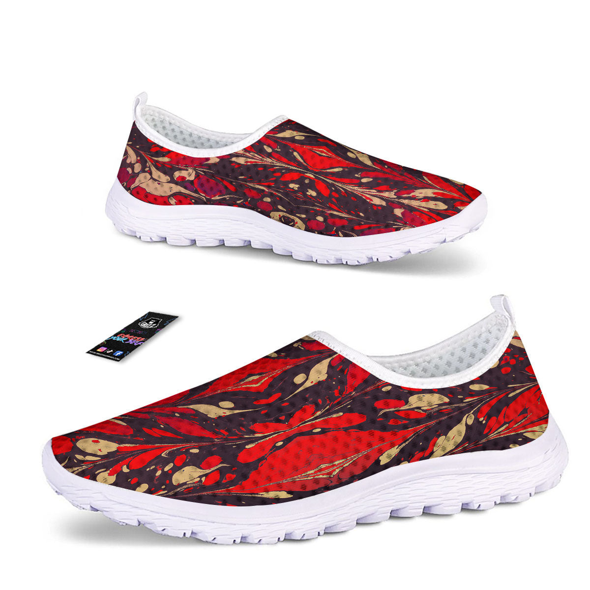 Formed Psychedelic Print Pattern Nurse Shoes-grizzshop