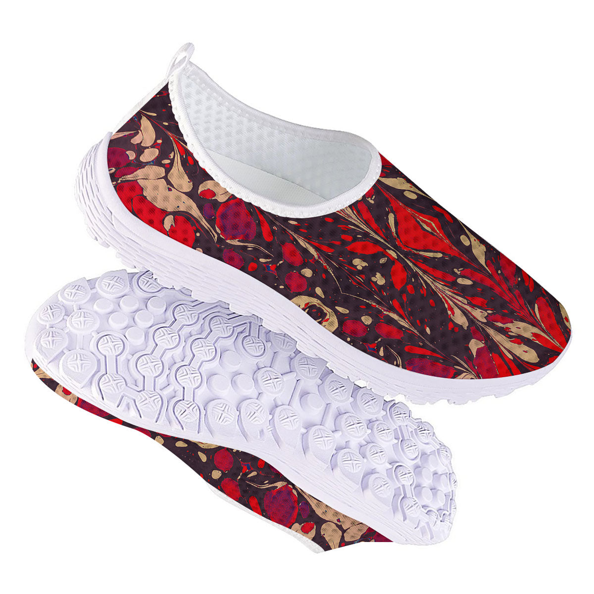 Formed Psychedelic Print Pattern Nurse Shoes-grizzshop