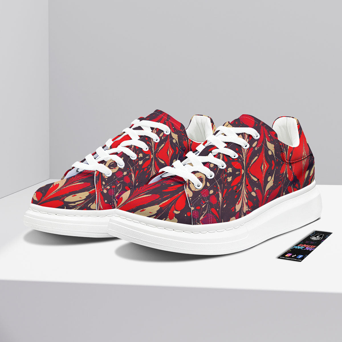 Formed Psychedelic Print Pattern Platform Shoes-grizzshop
