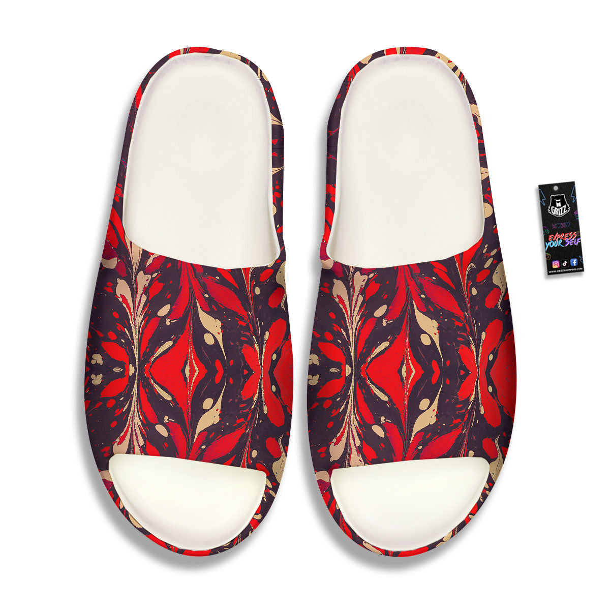 Formed Psychedelic Print Pattern Sandals-grizzshop