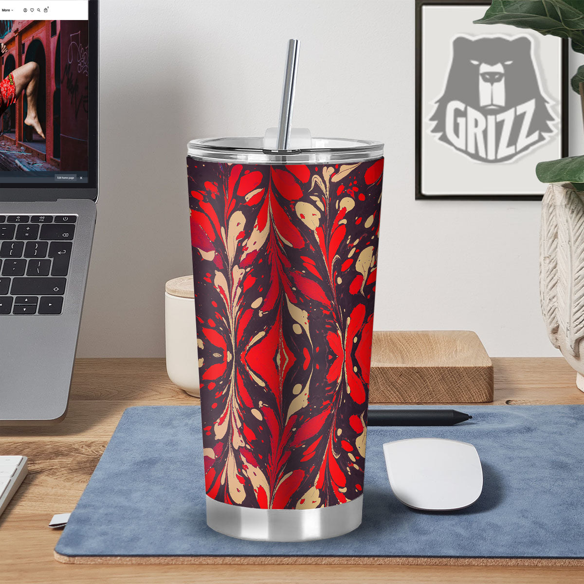 Formed Psychedelic Print Pattern Tumbler-grizzshop