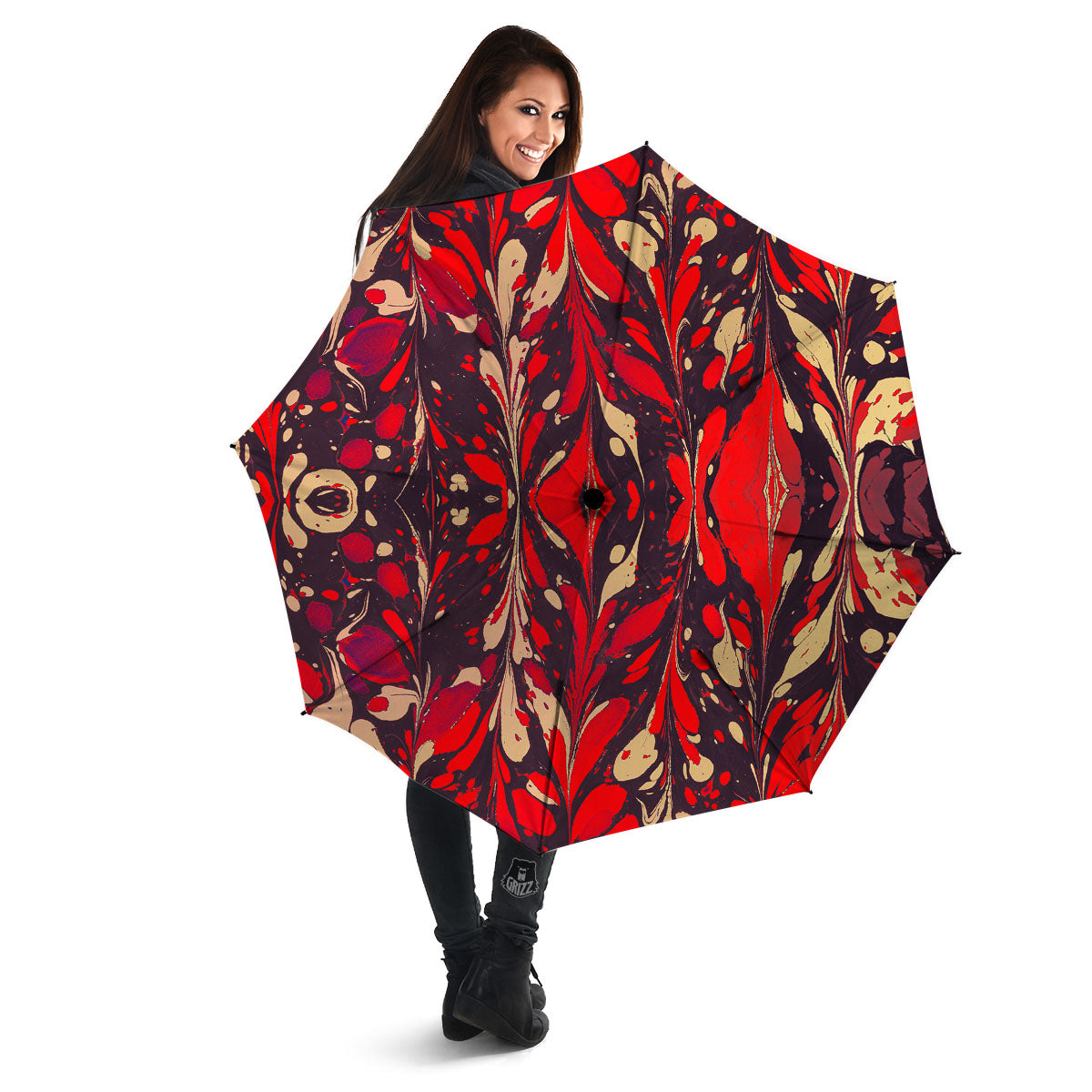 Formed Psychedelic Print Pattern Umbrella-grizzshop