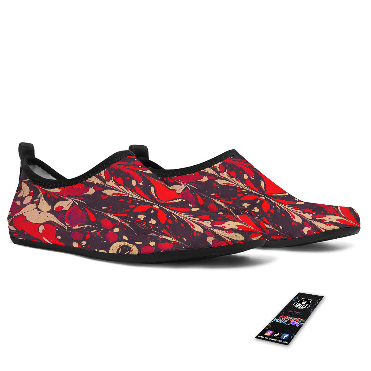 Formed Psychedelic Print Pattern Water Shoes-grizzshop