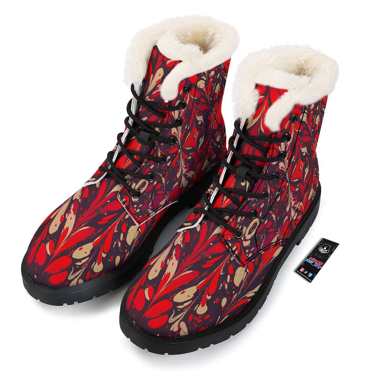 Formed Psychedelic Print Pattern Winter Boots-grizzshop