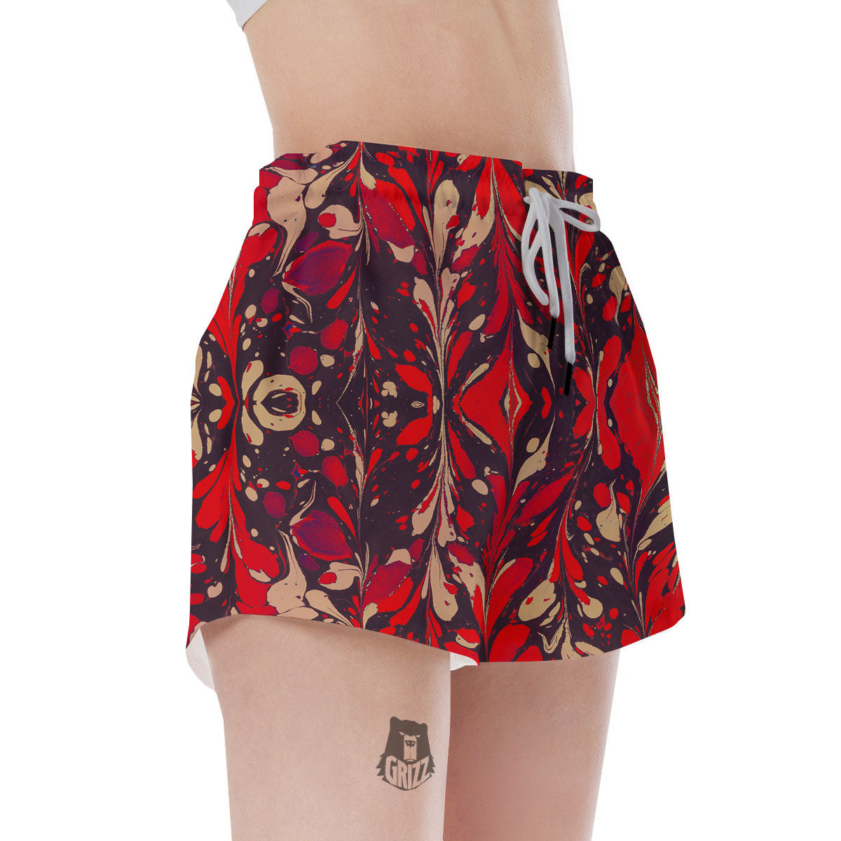 Formed Psychedelic Print Pattern Women's Shorts-grizzshop