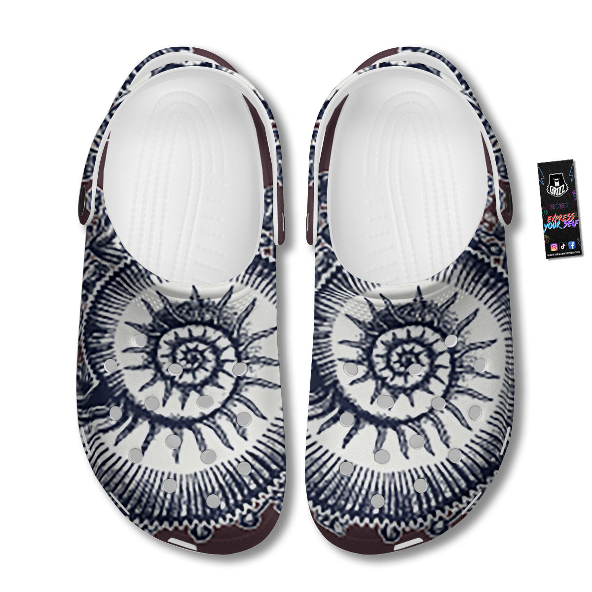 Fossil Ammonite Shell Print Clog-grizzshop