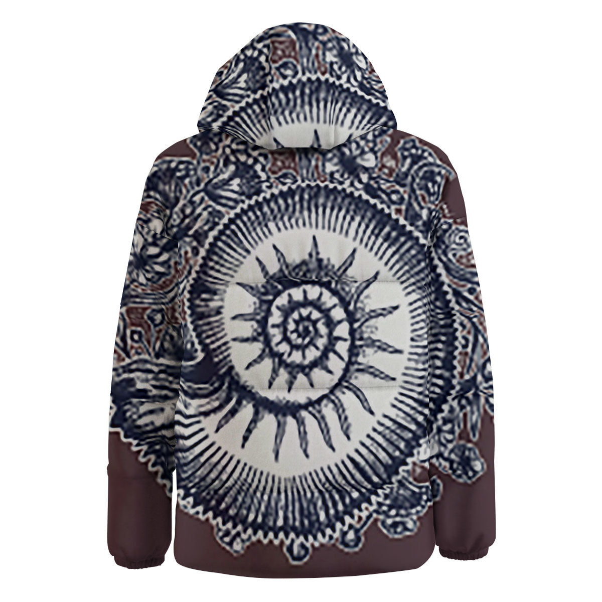 Fossil Ammonite Shell Print Down Jacket-grizzshop