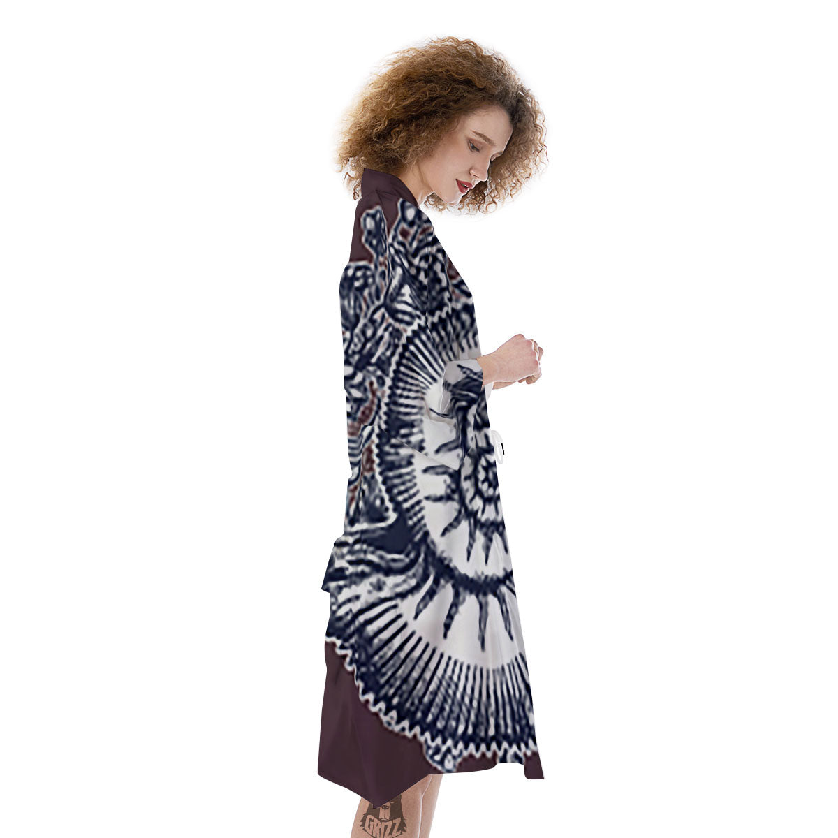 Fossil Ammonite Shell Print Kimono-grizzshop
