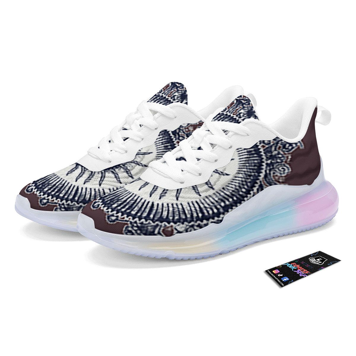 Fossil Ammonite Shell Print Running Sneakers-grizzshop