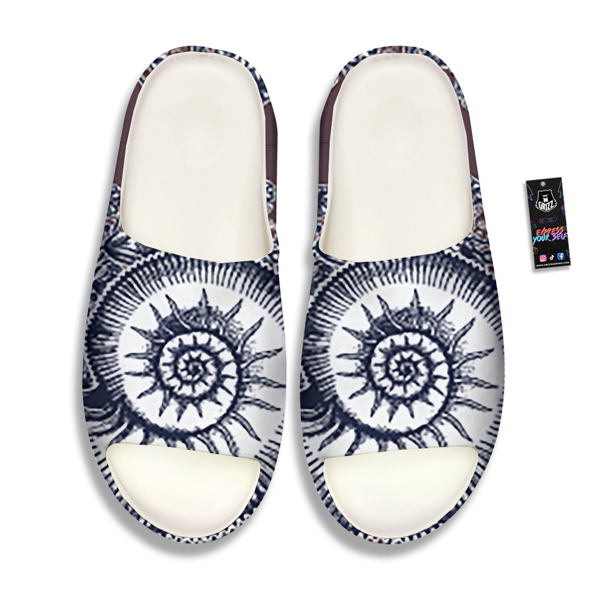 Fossil Ammonite Shell Print Sandals-grizzshop