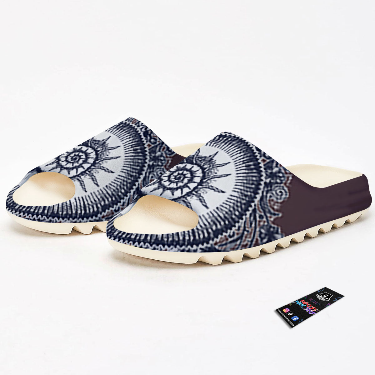 Fossil Ammonite Shell Print Sandals-grizzshop