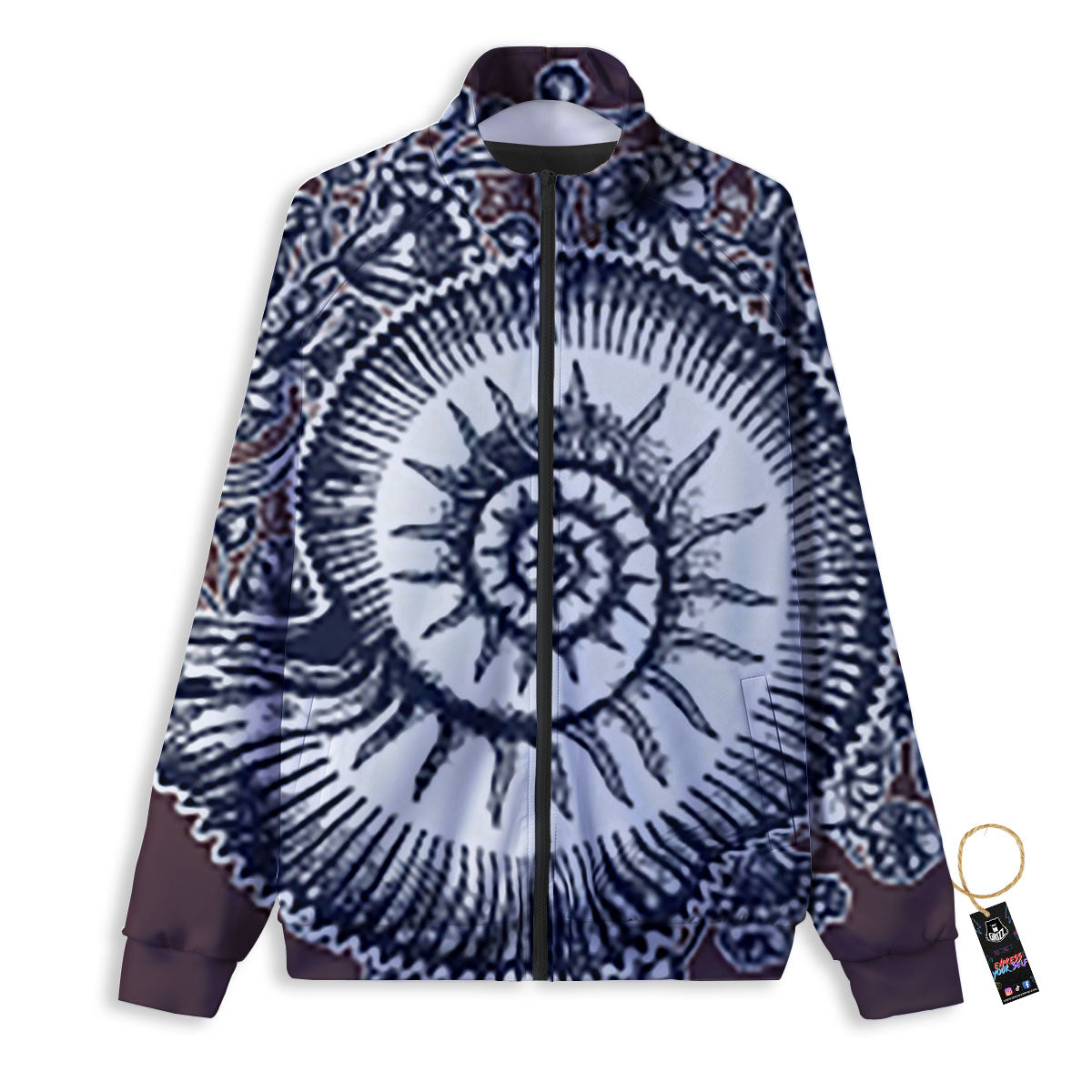 Fossil Ammonite Shell Print Track Jacket-grizzshop