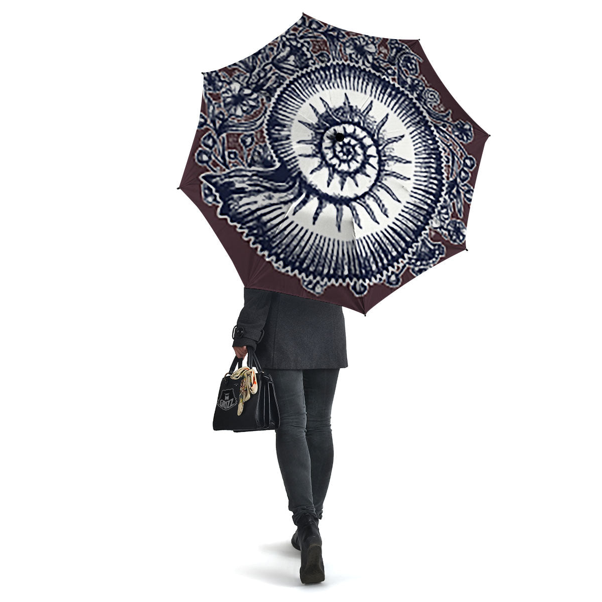 Fossil Ammonite Shell Print Umbrella-grizzshop
